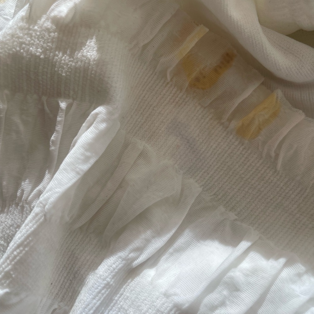 Cider White Ruched Ruffled Midi Sundress - Picture 3 of 6